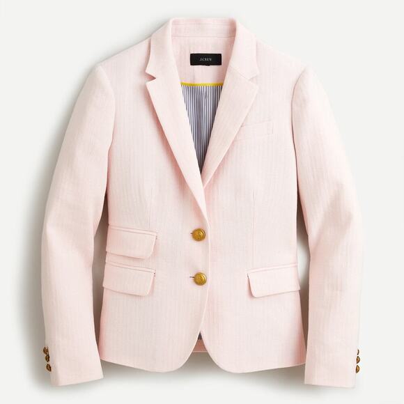J. Crew Dalton Blazer Size 8T Light Pink Linen Cotton Tall Old Money Yacht Club - Picture 4 of 12
